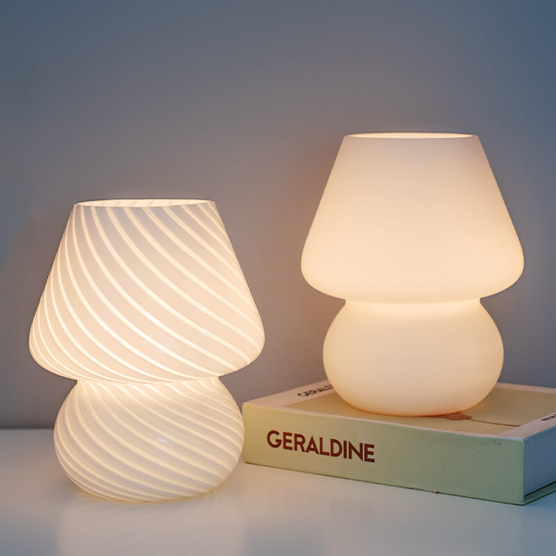 Kreative Glas-Pilz 1-Licht LED Nachtlicht Tischlampe
