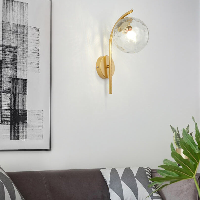 Frendorf | GlobeArc Nordic LED Wandleuchte | Glas-Kugel | 1-flammig | Modernes Design | Deko für Zuhause