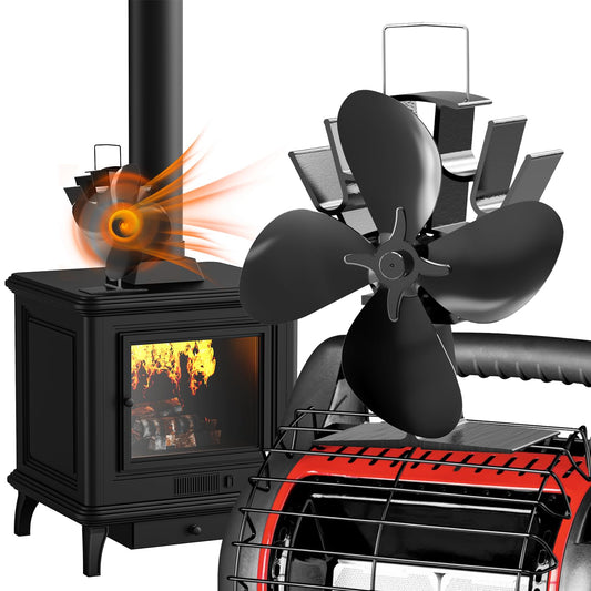 4-Blatt-Herd- und Kaminofenventilator für Holz/Kamin