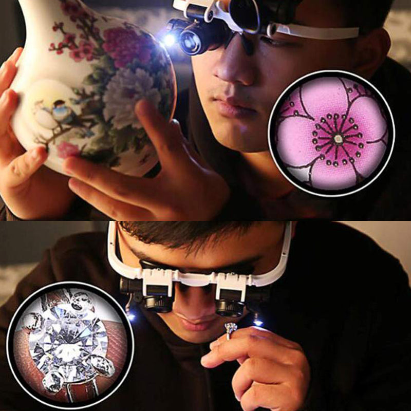 Vergrößerungsgläser mit LED-Lampen für doppelte Augen
