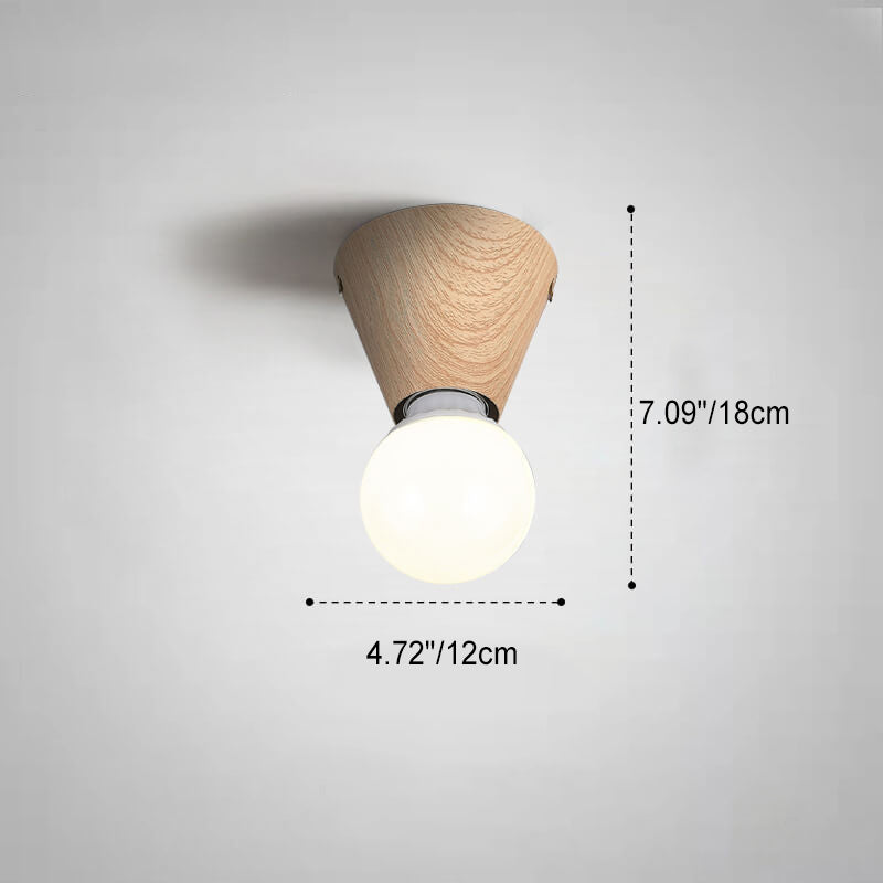 Frendorf | LumaFlair ZenGlow Japanischer Minimalismus LED Deckenleuchte | Holzoptik | Glasdesign | Runde Form | Flush Mount | Stilvolle Beleuchtung