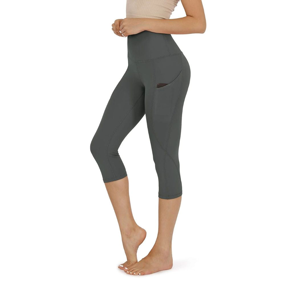 Frendorf | Damen Capri Baumwollhosen Leggings mit Taschen