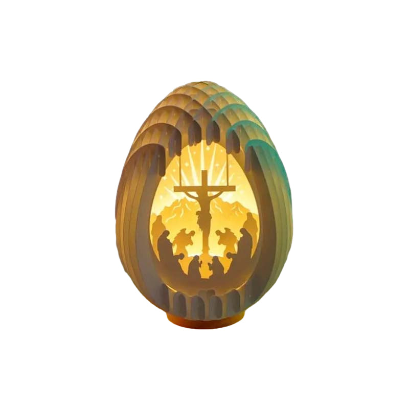 Frendorf | Oster 3D Papier Schreibtischlampe mit leuchtendem Sockel