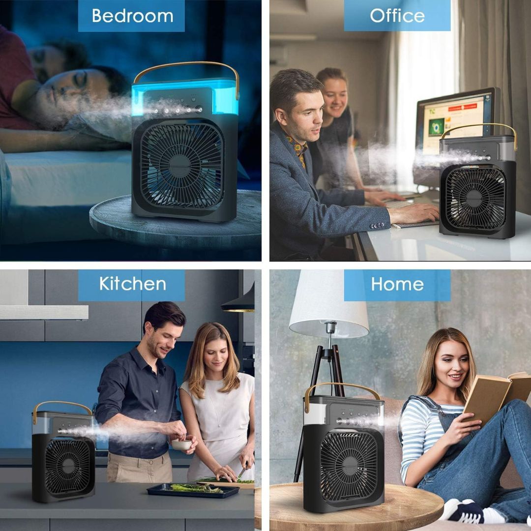 Frendorf | 3-in-1 Luftkühler Luftbefeuchter | Tragbar, einstellbare Ventilatorgeschwindigkeiten & ideal für Schlafzimmer, Büros & kleine Räume