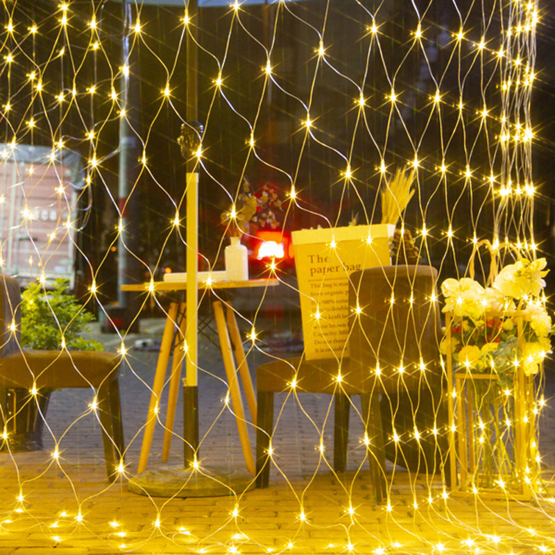Frendorf | SolarNet Glow Outdoor LED Lichterkette | Fischnetz Design | Solarbetrieben | Stimmungsvolles Licht für Garten und Balkon