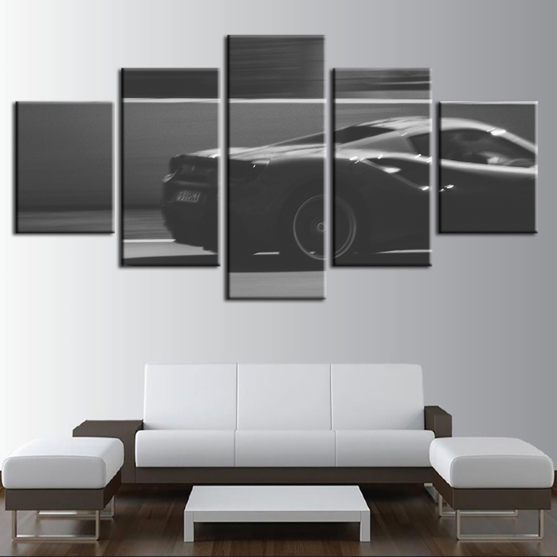Pieces - Blurry - Schwarz & Weiß Ca5 r - Leinwand Wandkunst Malerei