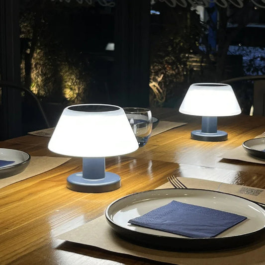 Frendorf | SunLuxe Kabellose Solar-Tischlampe | Outdoor & Indoor Beleuchtung | Energieeffizient | Witterungsbeständig