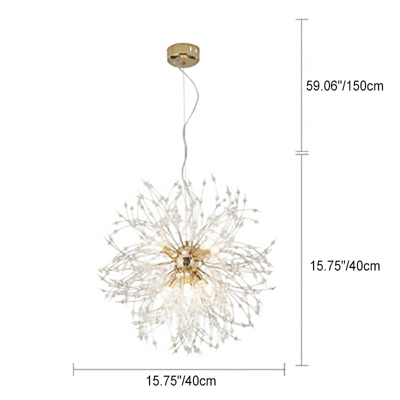 Zeitgenössische kreative Hardware Kristallperlen dekorieren Löwenzahn-Design 8/9/12-Licht Kronleuchter für das Wohnzimmer