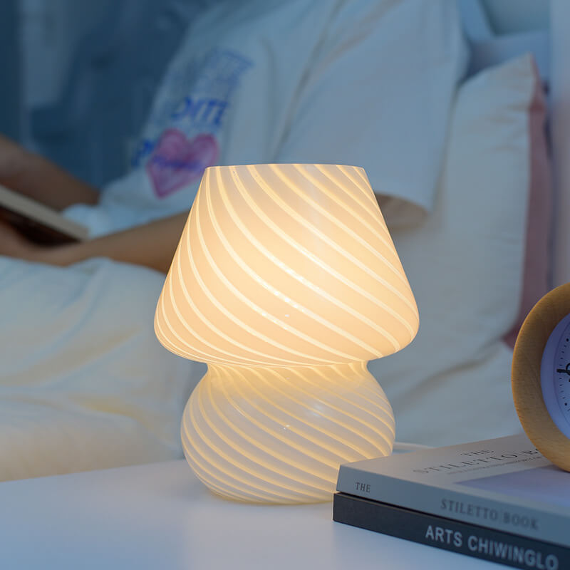 Kreative Glas-Pilz 1-Licht LED Nachtlicht Tischlampe