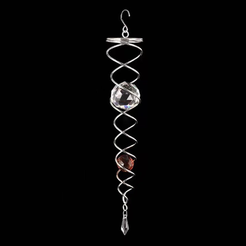 Frendorf | Windspiel Dekor Kristall Blickball Spiral Schwanz Windspinner Stabilisator