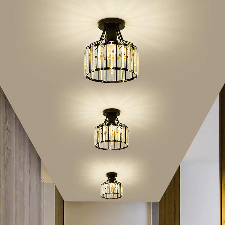 Frendorf | LustraVive Kristall-Deckenleuchte | Modernes Kuppeldesign | 1-Licht Semi-Flush Mount | Zeitlose Eleganz für Ihr Zuhause
