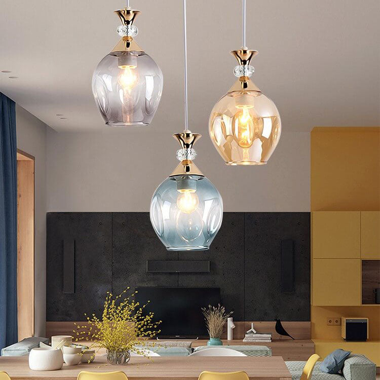 Frendorf | AuroSphere Gradient Glas Pendelleuchte | 1/3 Lichter | Insellicht | Modernes Design für Esszimmer & Küche