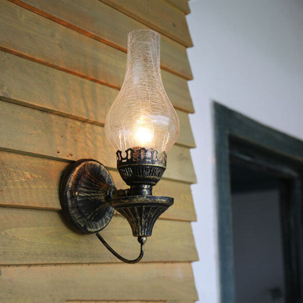 Frendorf | Lantivo Retro Kerosin Antike Wandleuchte | 1-Licht Design | Glaslampenschirm | Vintage Beleuchtung für Wohnräume
