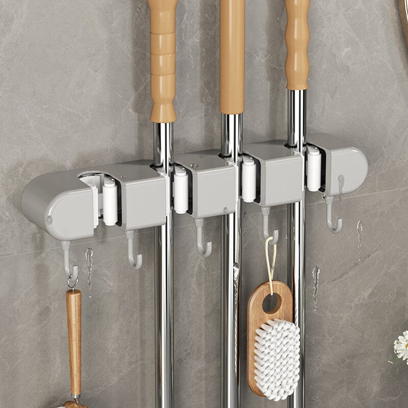 Frendorf | GripWall Mop- und Besenhalter | Wandmontiertes Aufbewahrungssystem mit Haken | Multifunktionales Lagerregal für Haushalt & Garage