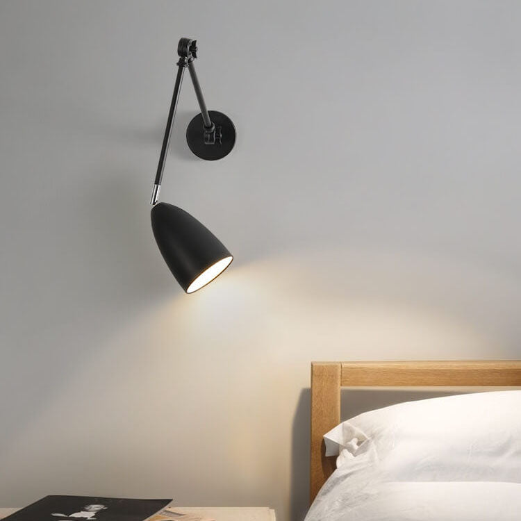 Frendorf | Flexiron Retro Industrial Schwenkarm Wandleuchte | Rotierbar & Ausziehbar | 1-Licht Design | Eisen-Lampe für Arbeits- & Wohnräume