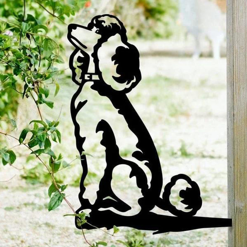 Frendorf | Metal Dog Silhouette Welpen Garten Dekoration