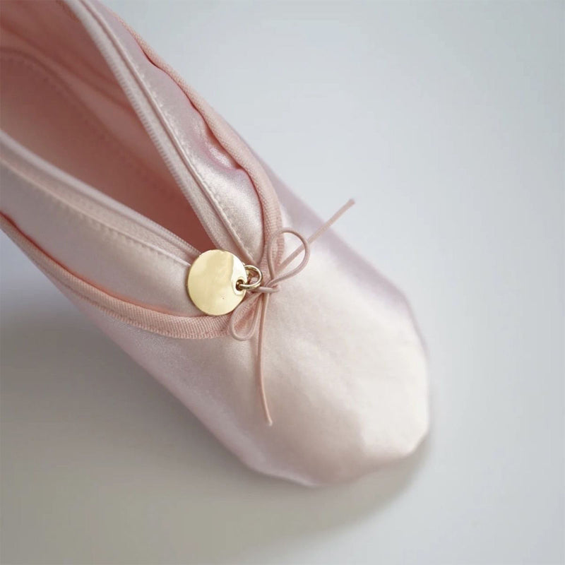 Frendorf | Personalisierte pinke Ballettschuh-Stil Make-up-Tasche