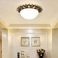 Frendorf | SolaraBowl Deckenleuchte | Vintage Glasschirm im Sonnen-Design | 1/3-Licht Flush-Mount Lampe | Elegante Beleuchtung