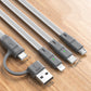 Frendorf | 3-in-1 Datenkabel - 100W Multifunktionales Lade- und Datenkabel