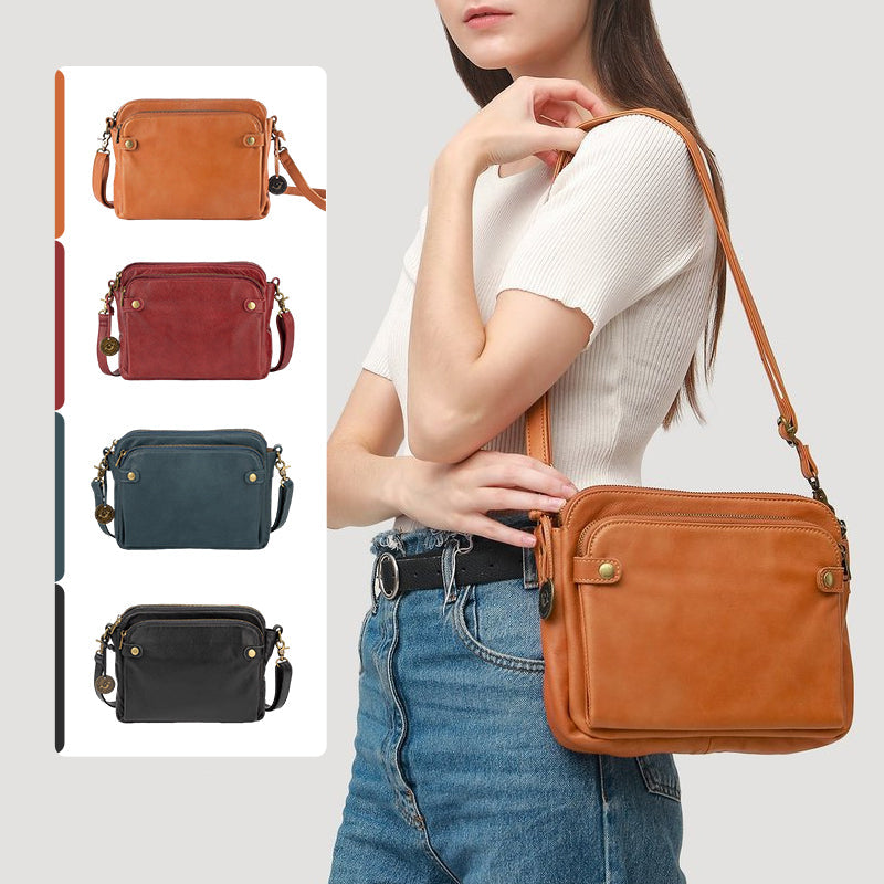 Frendorf | Drei-Lagen-Leder-Crossbody-Schulter- & Clutch-Tasche