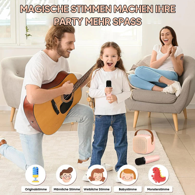 Frendorf | Mini-Karaoke-Maschine für Kinder mit drahtlosen Mikrofonen