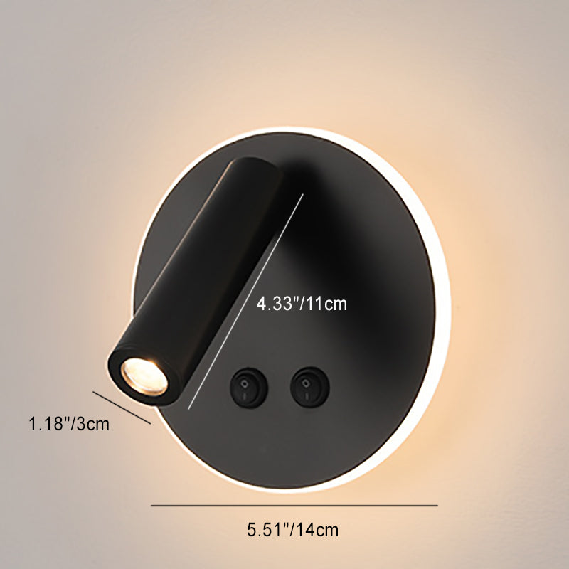 Moderne Minimalistische Rechteckige Runde Eisen Aluminium LED Wandlampe Für Schlafzimmer
