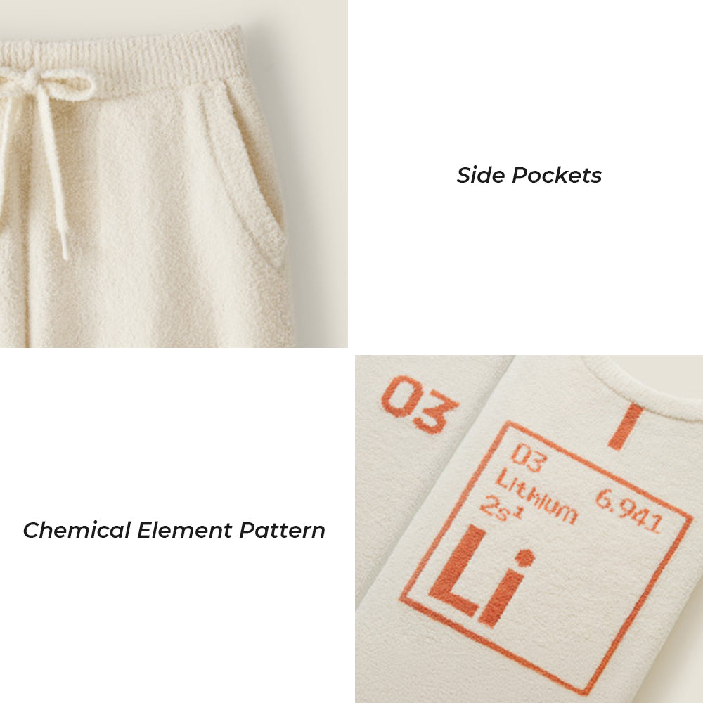 Gemütliches gestricktes passendes lockiges Plüsch-Loungewear-Set für Haustiere und Besitzer