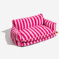 Bettdecke - Trendy gestreifte Kunstlammwolle doppellagiges Hunde- und Katzensofa-Bett