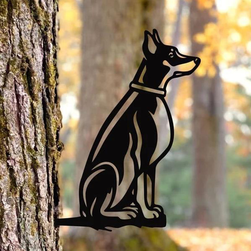 Frendorf | Metal Dog Silhouette Welpen Garten Dekoration