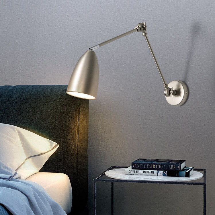 Frendorf | Flexiron Retro Industrial Schwenkarm Wandleuchte | Rotierbar & Ausziehbar | 1-Licht Design | Eisen-Lampe für Arbeits- & Wohnräume