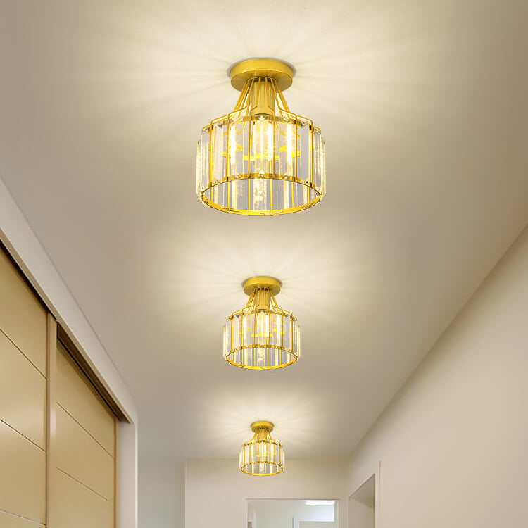 Frendorf | LustraVive Kristall-Deckenleuchte | Modernes Kuppeldesign | 1-Licht Semi-Flush Mount | Zeitlose Eleganz für Ihr Zuhause