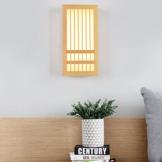 Frendorf | ZenWood Minimalist Japanische Wandlampe | Rechteckiges Design | LED 1-Licht | Warmes und Weißes Licht | Deko für Zuhause