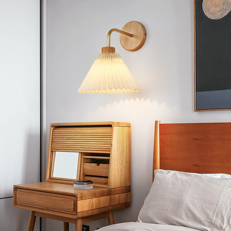 Frendorf | LumaShade Minimalistische Wandleuchte | Plissee-Schirm | Modernes Design | Dekorative Beleuchtung