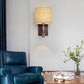 Frendorf | WoodenGlow Wandlampe | Moderner Stoffschirm & Holzsockel | Elegante Wandbeleuchtung | Verschiedene Optionen