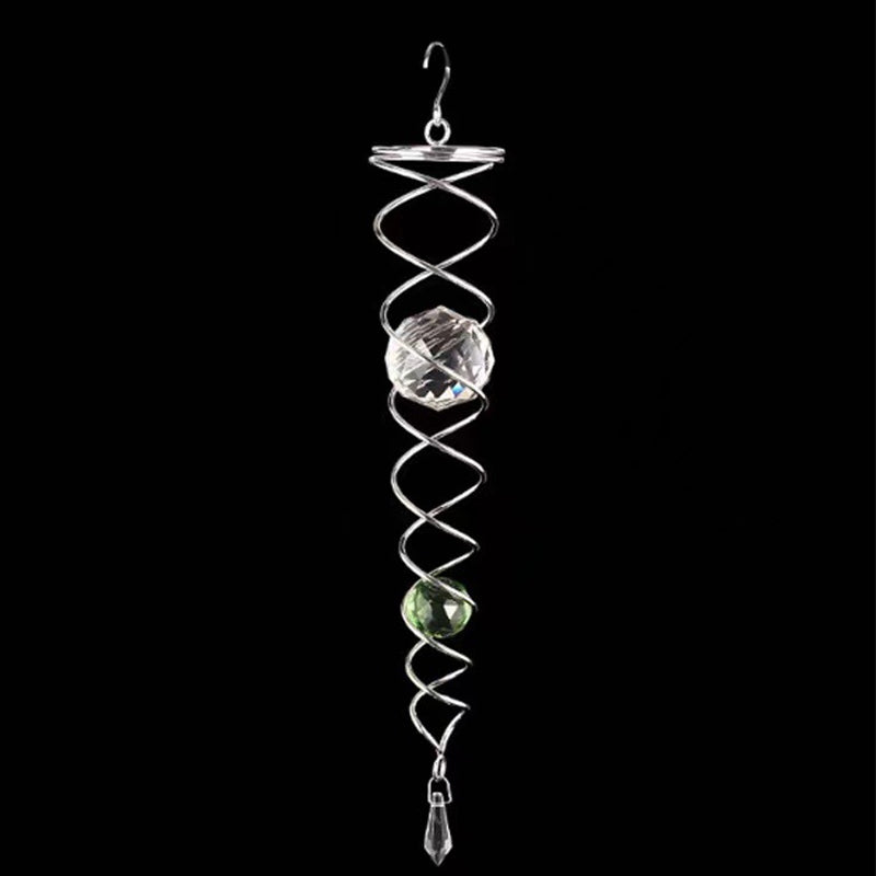 Frendorf | Windspiel Dekor Kristall Blickball Spiral Schwanz Windspinner Stabilisator