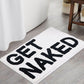 Feblilac Get Naked Weiße Boden Badezimmermatte, 50x80cm Badezimmerteppich, Plüsch wasserabsorbierend, rutschfeste Toilettamatte, Kunst Badezimmermatten, Beste Badteppiche