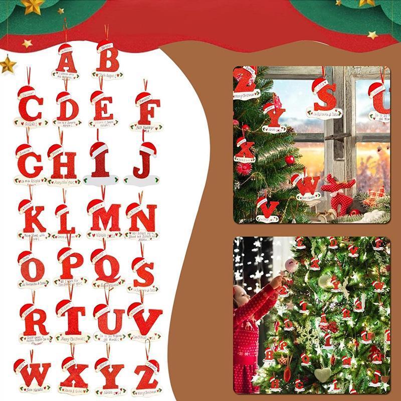 Frendorf | Personalisierte Weihnachts 24 Buchstaben Ornamente