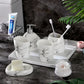 Frendorf | MarmoLuxe Badezimmer-Set 7-teilig | Elegantes Marmor-Design | Luxuriöse & Praktische Badaccessoires