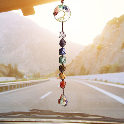 Frendorf | 7 Chakra Stein Heilungs Kristall Lebensbaum Dekoration