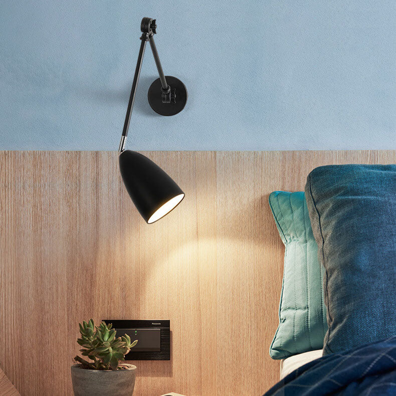Frendorf | Flexiron Retro Industrial Schwenkarm Wandleuchte | Rotierbar & Ausziehbar | 1-Licht Design | Eisen-Lampe für Arbeits- & Wohnräume