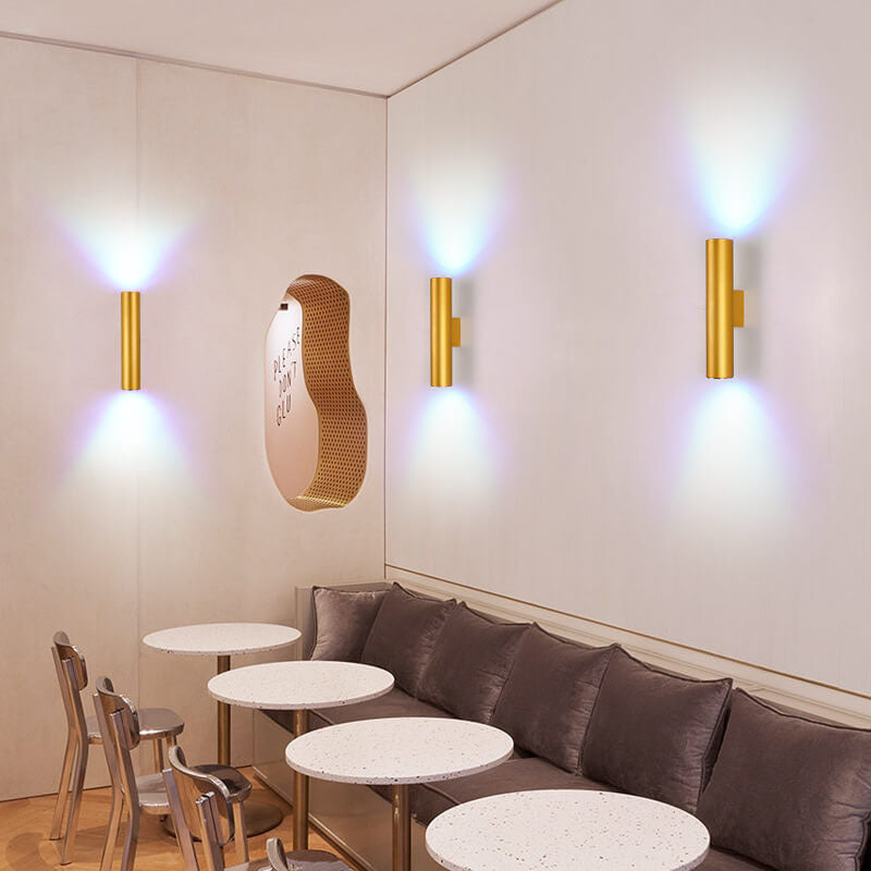 Frendorf | LightVibe Aluminium Wandleuchte Zylinder | 2-flammig | Modernes Design | Innen & Außen