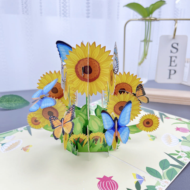 Frendorf | BloomLux® Handgemachte 3D‑Blumen-Grußkarte | 1+2 GRATIS