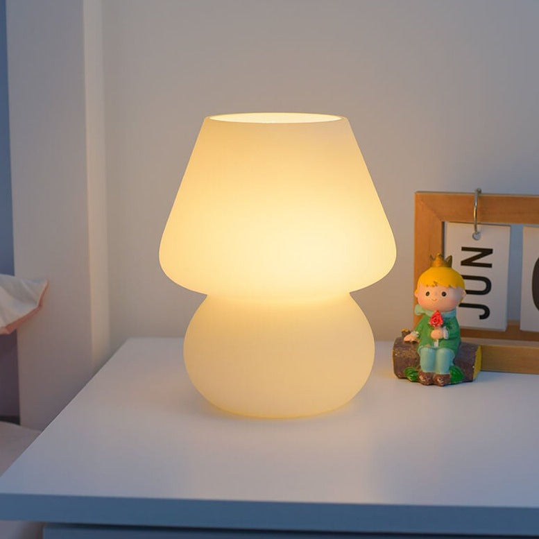 Kreative Glas-Pilz 1-Licht LED Nachtlicht Tischlampe