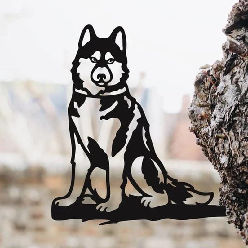 Frendorf | Metal Dog Silhouette Welpen Garten Dekoration