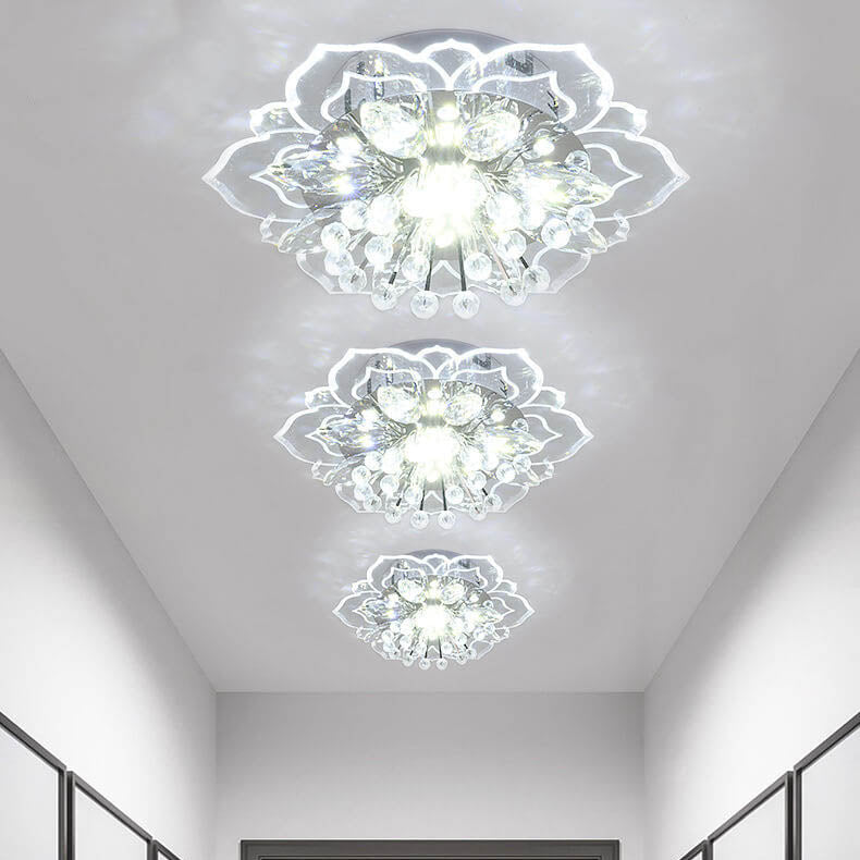 Frendorf | GlowPetal LED Kristall Deckenleuchte | Blumenförmig | Modernes Design | Energiesparend | Dekorative Beleuchtung
