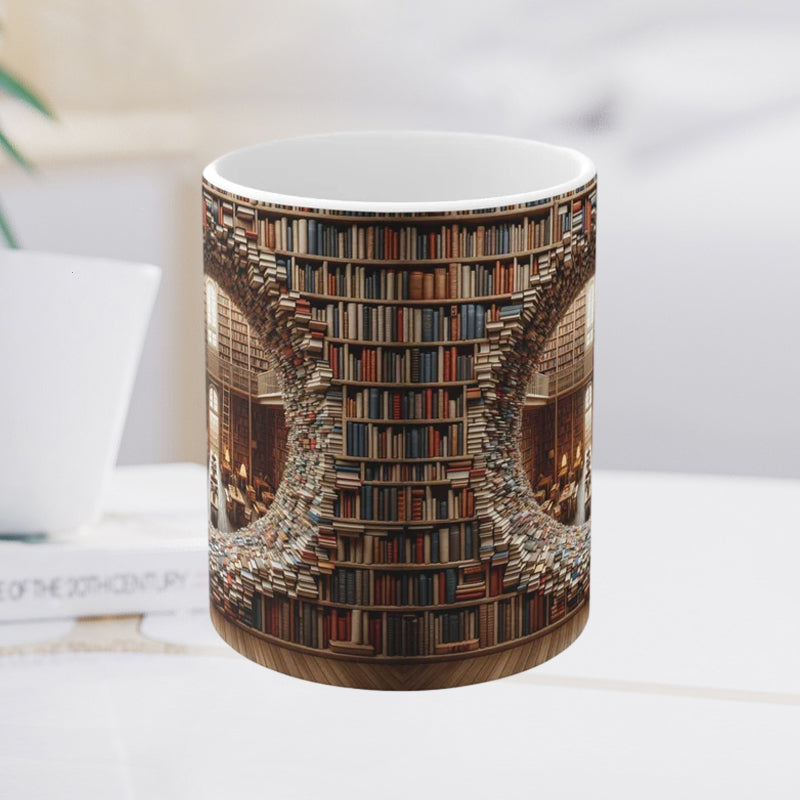 Frendorf | 3D Bücherregale Bibliothek Buchliebhaber Keramiktasse