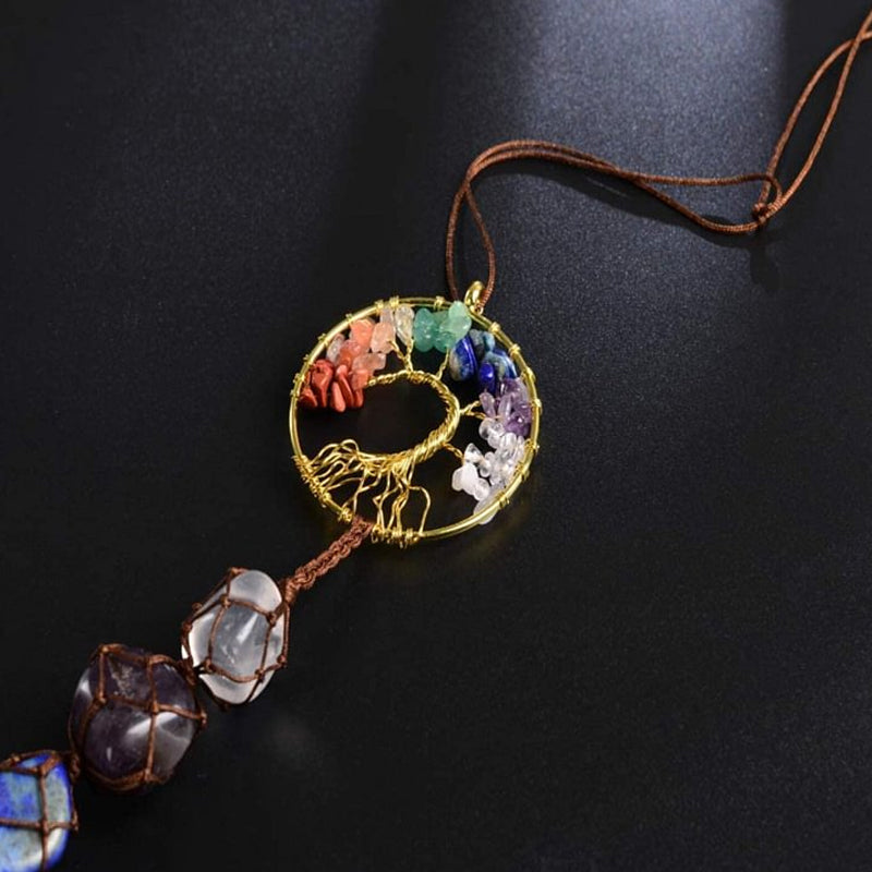 Frendorf | 7 Chakra Stein Heilungs Kristall Lebensbaum Dekoration