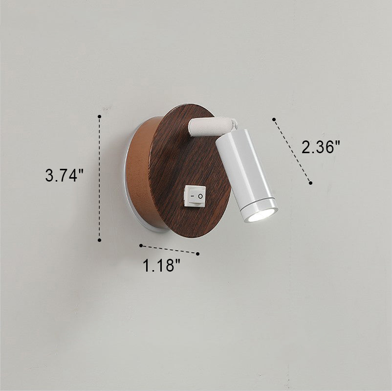 Nordic Creative Iron Round Spotlight Rotatable Magnetic LED Reading Wall Sconce Lamp