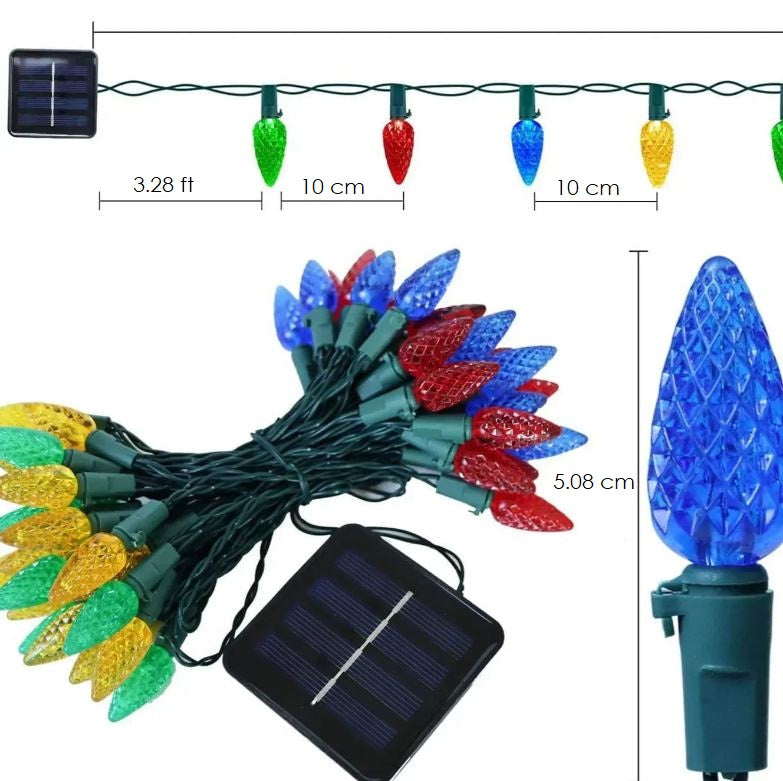 Frendorf | GlowLume Solarbetriebene C6 Lichterkette – Schaffen Sie Eine Magische Außendekoration