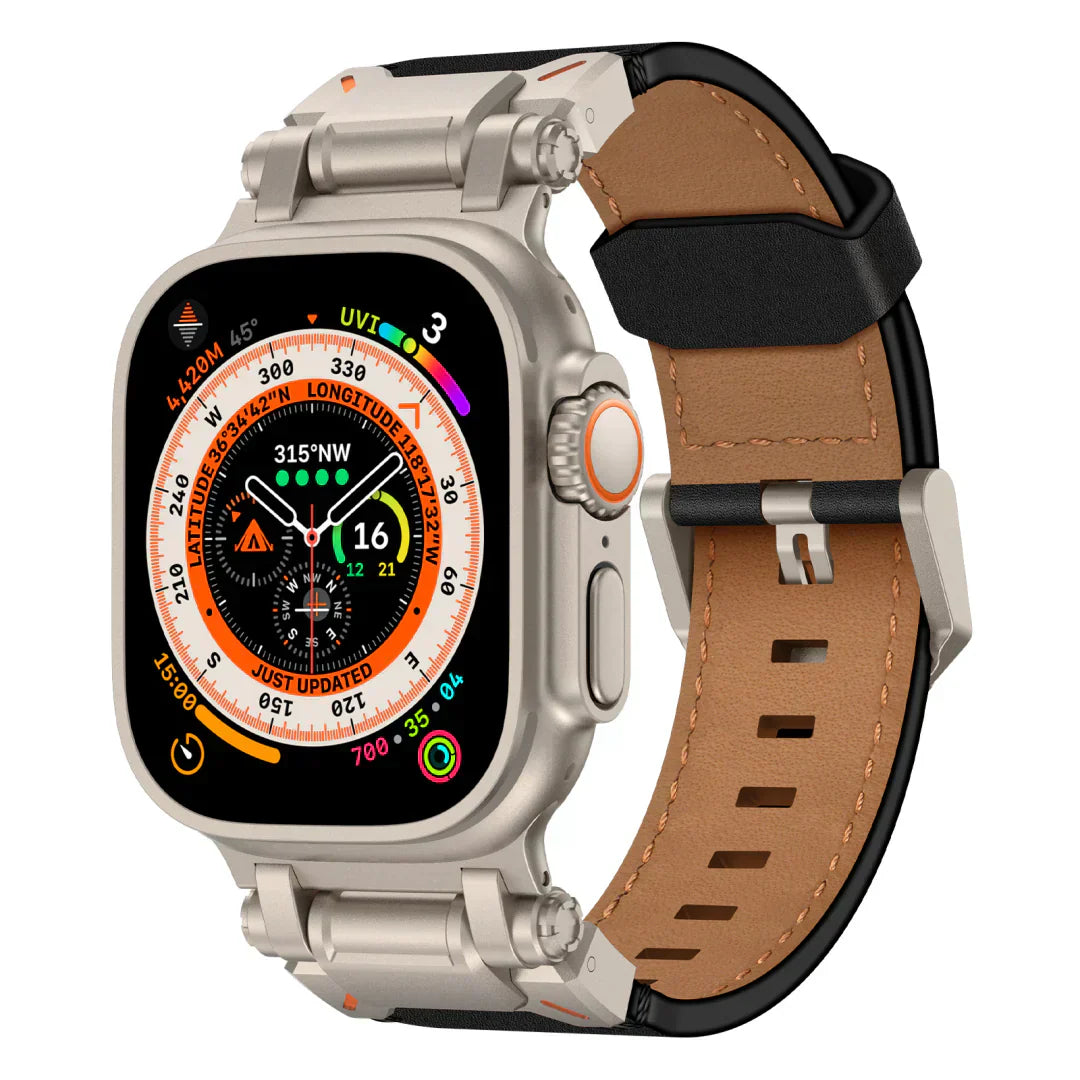 Frendorf | Neues Titan-Metallkopf-Lederarmband für die Apple Watch